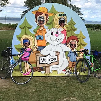 Cyclists posing in Wiarton