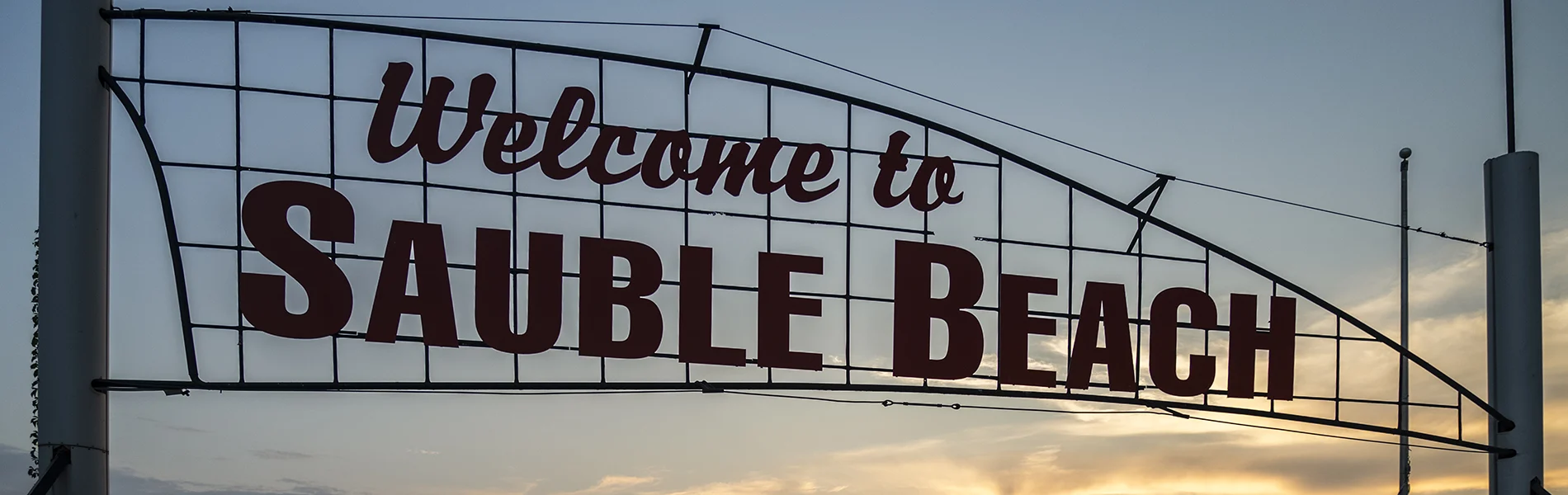 The Welcome to Sauble Beach sign