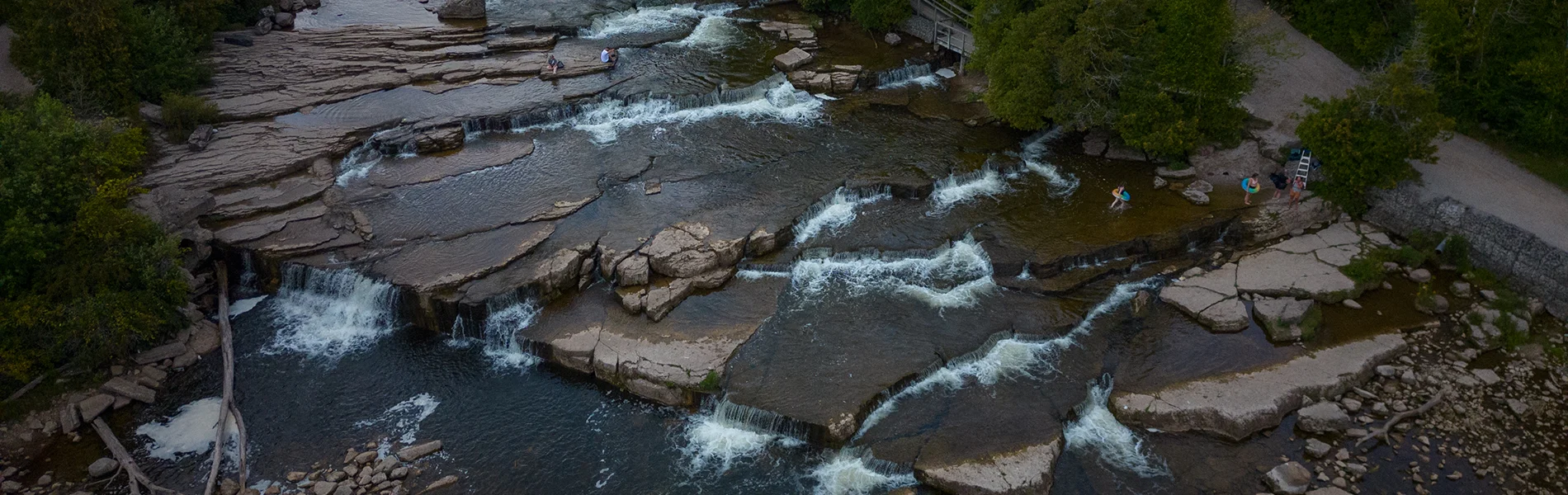 Drone aerial photo of river